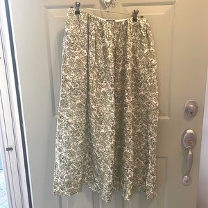 J Crew Green Floral Maxi Skirt